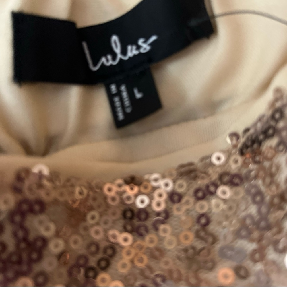 Lulu's Rose Gold Sequin A-Line Skirt - Picture 8 of 12